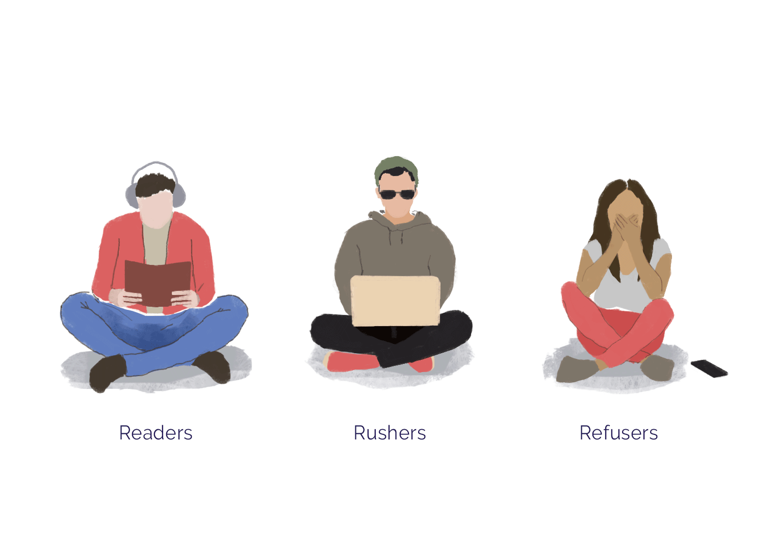 Readers, Rushers, and Refusers illustration