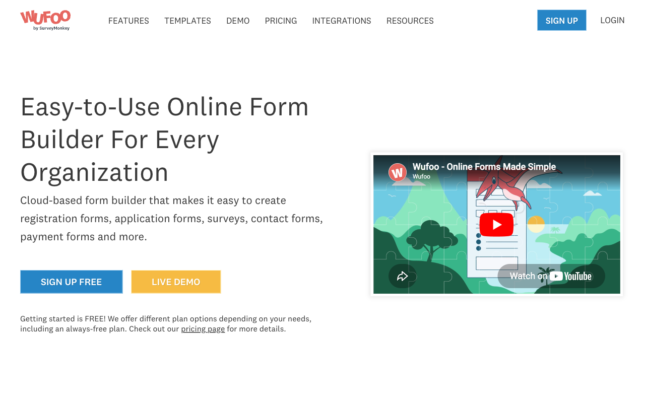Wufoo form builder