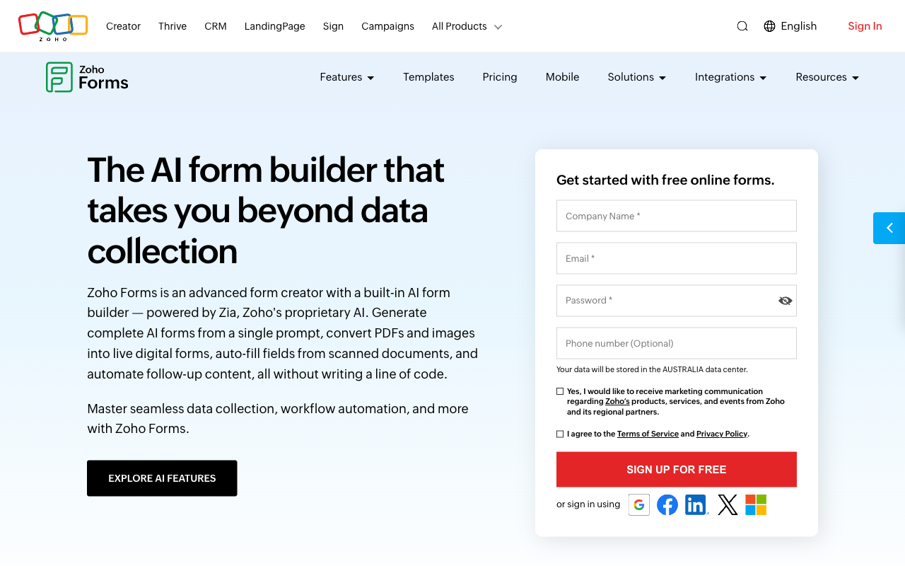 Zoho Forms