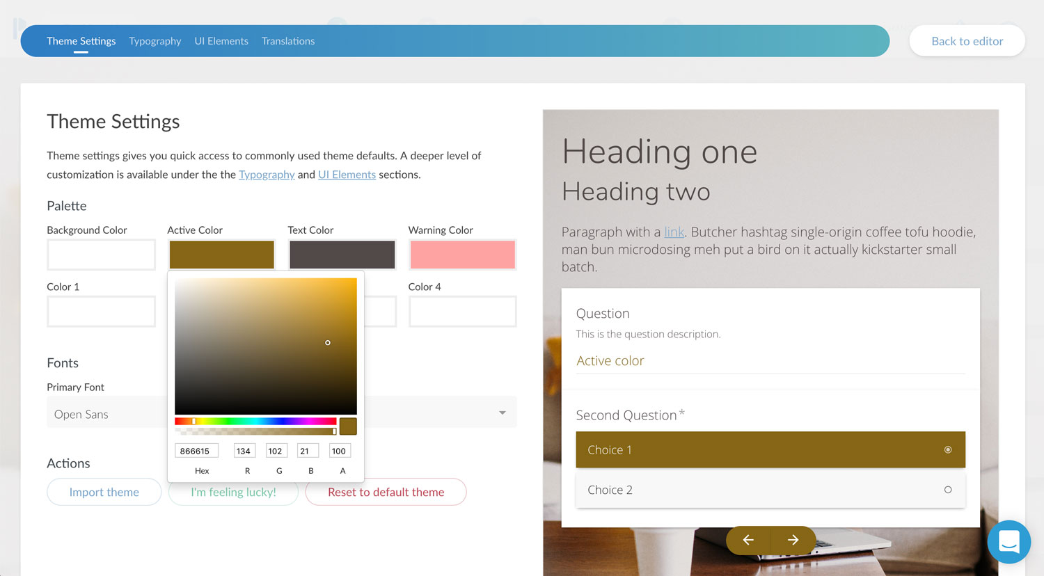 Rich Content and Theming