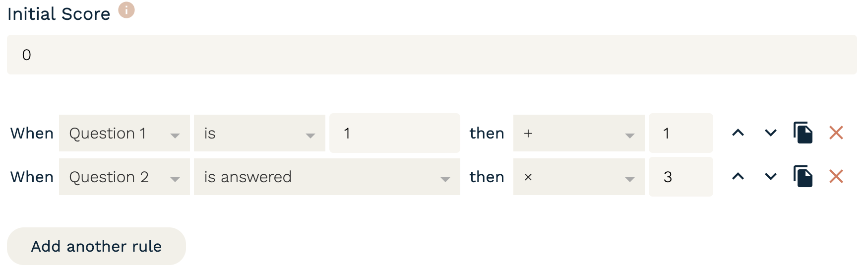 Score-based logic in Paperform